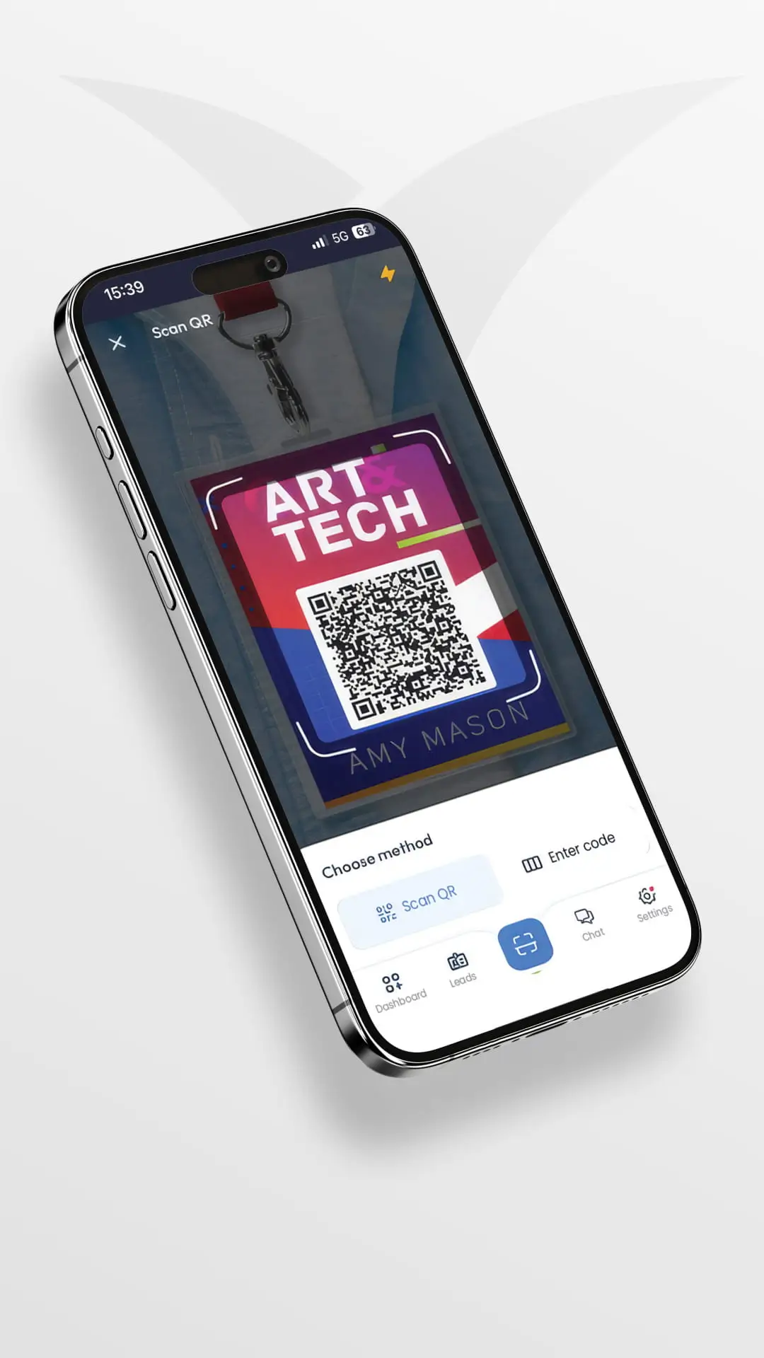 Exhibitor app scanning example for a visitor badge